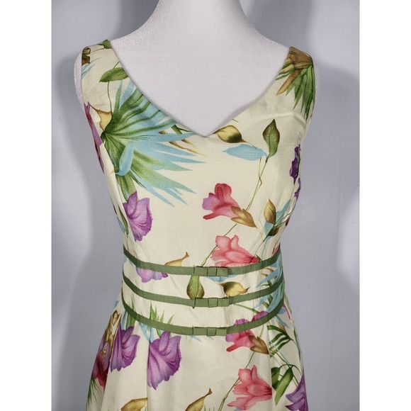 Scarlett Vintage Elegant Midi Floral Print Dress Sleeveless Size 4 - Picture 15 of 16